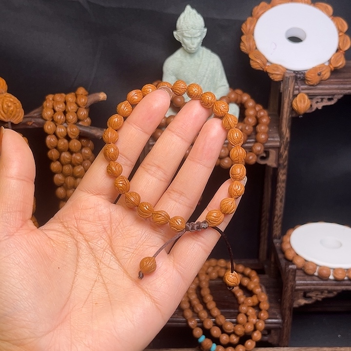 桃核手串小龙纹手串