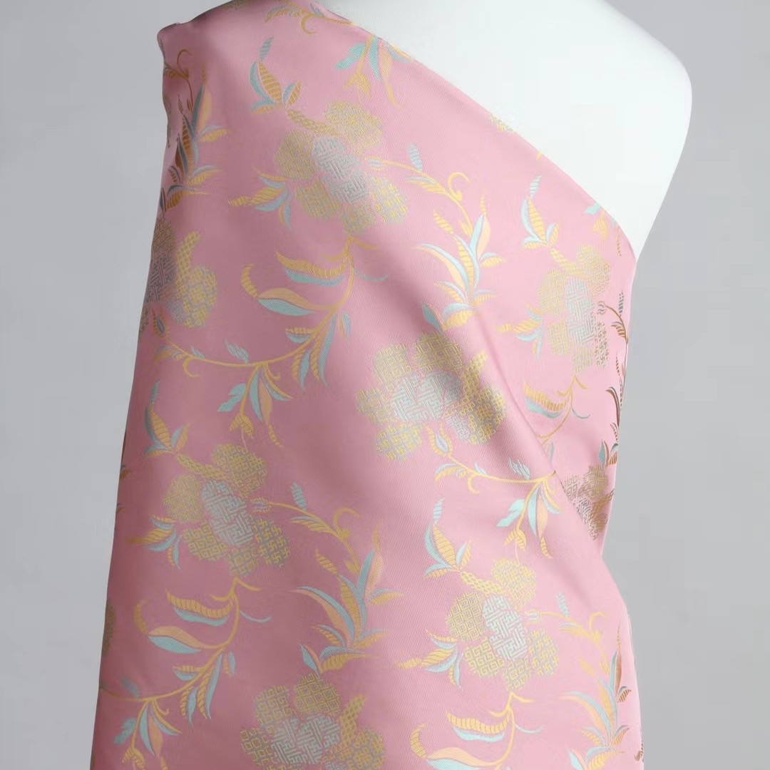 缠枝莲宋锦面料0.5米【开裁后不支持七天无理由退货】布料