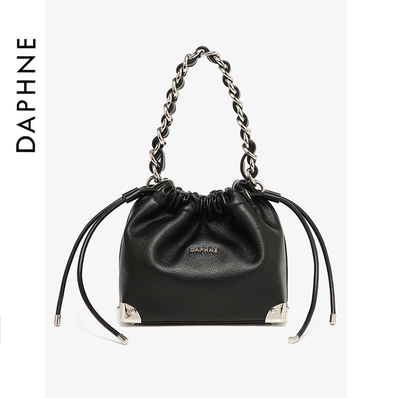 【爆款】达芙妮Daphne抽绳单肩斜跨包褶皱包6124183076115/10185