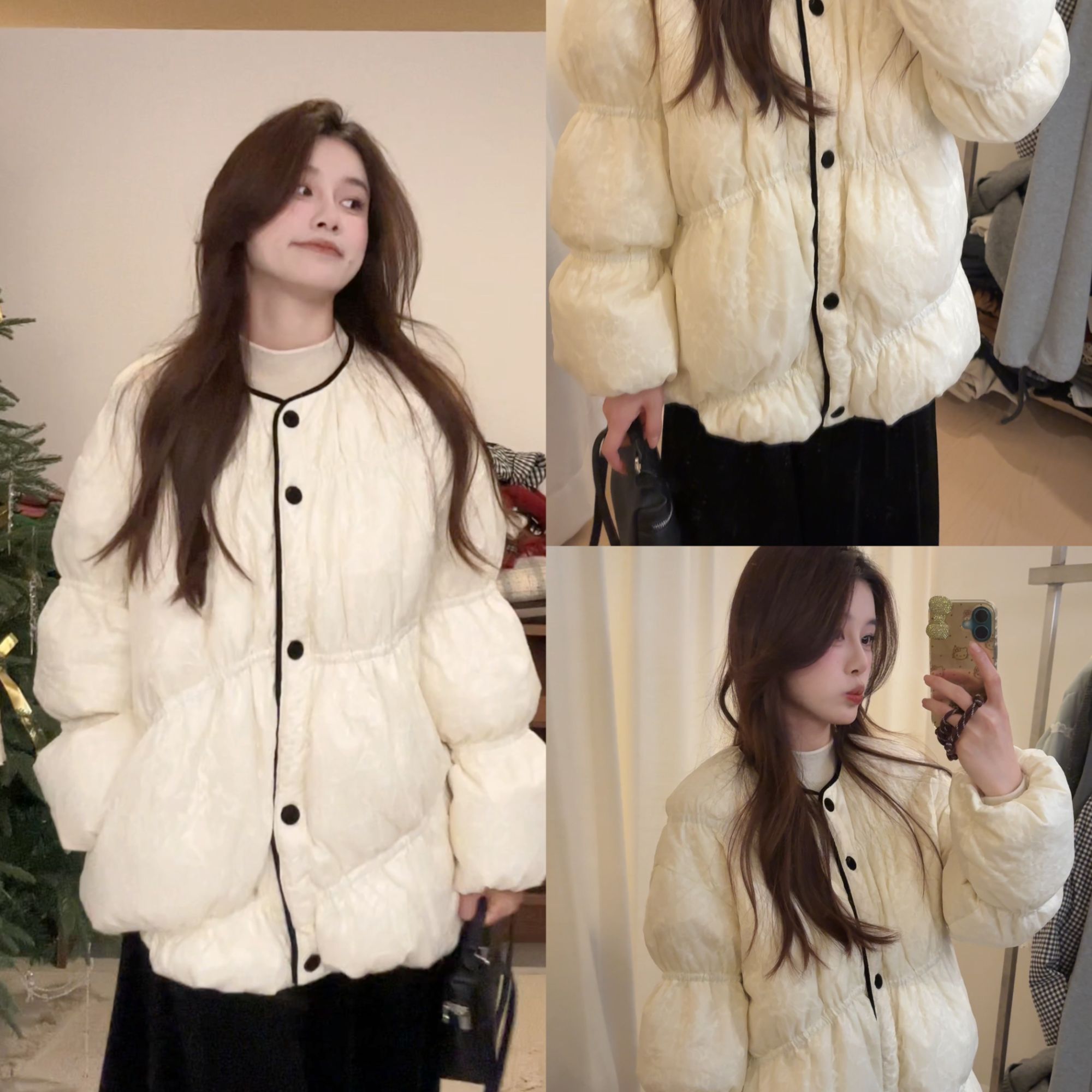【欧包羽绒服】2024秋冬新款宽松韩版保暖新中式加厚ins冬季羽绒服