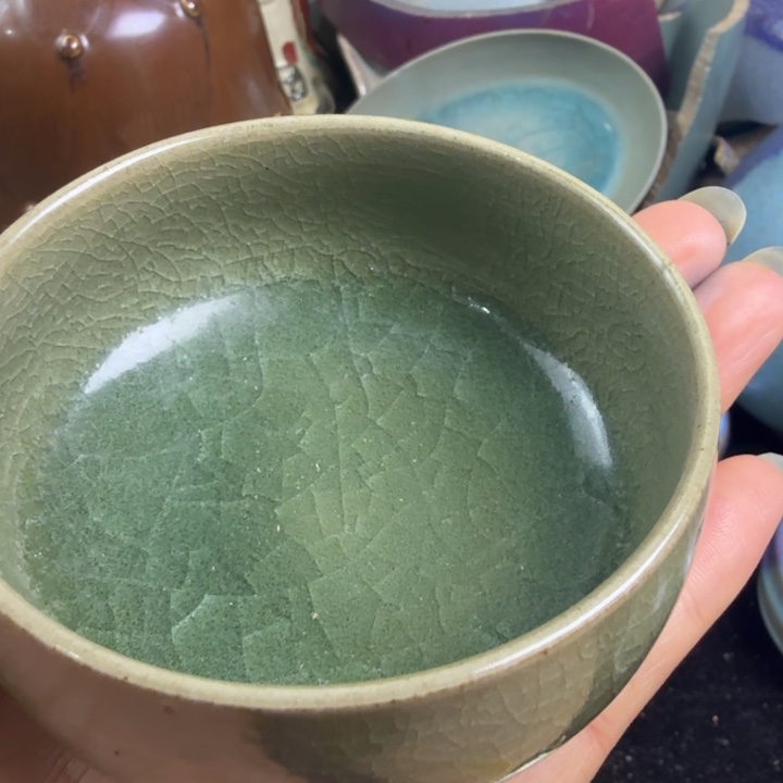 鸣***！东沟窑翠青釉罗汉杯