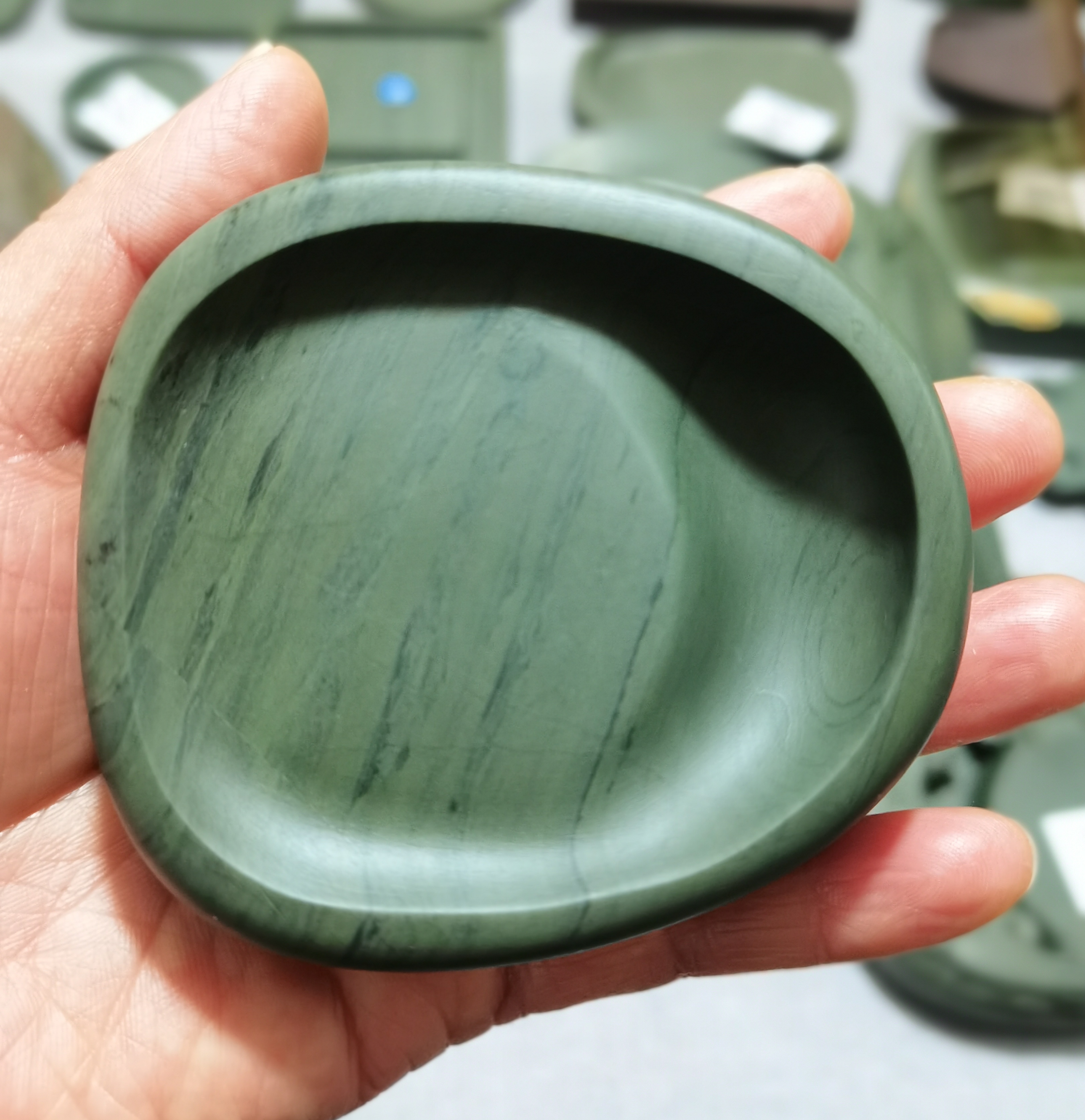 喇嘛崖老坑小素砚尺寸8.5/7.5/2cm