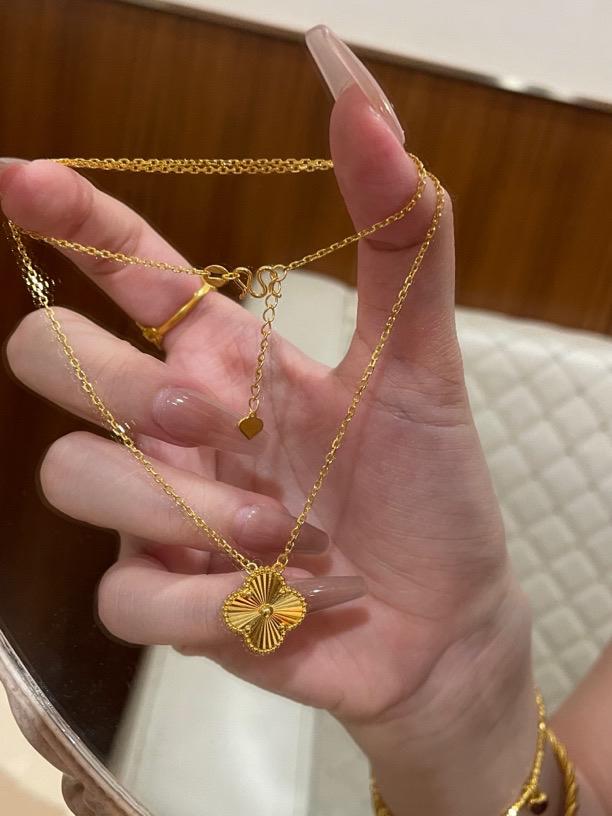 铜合金项链  【四叶草项链】娇娇同款新款四叶花卉项链精美礼盒装