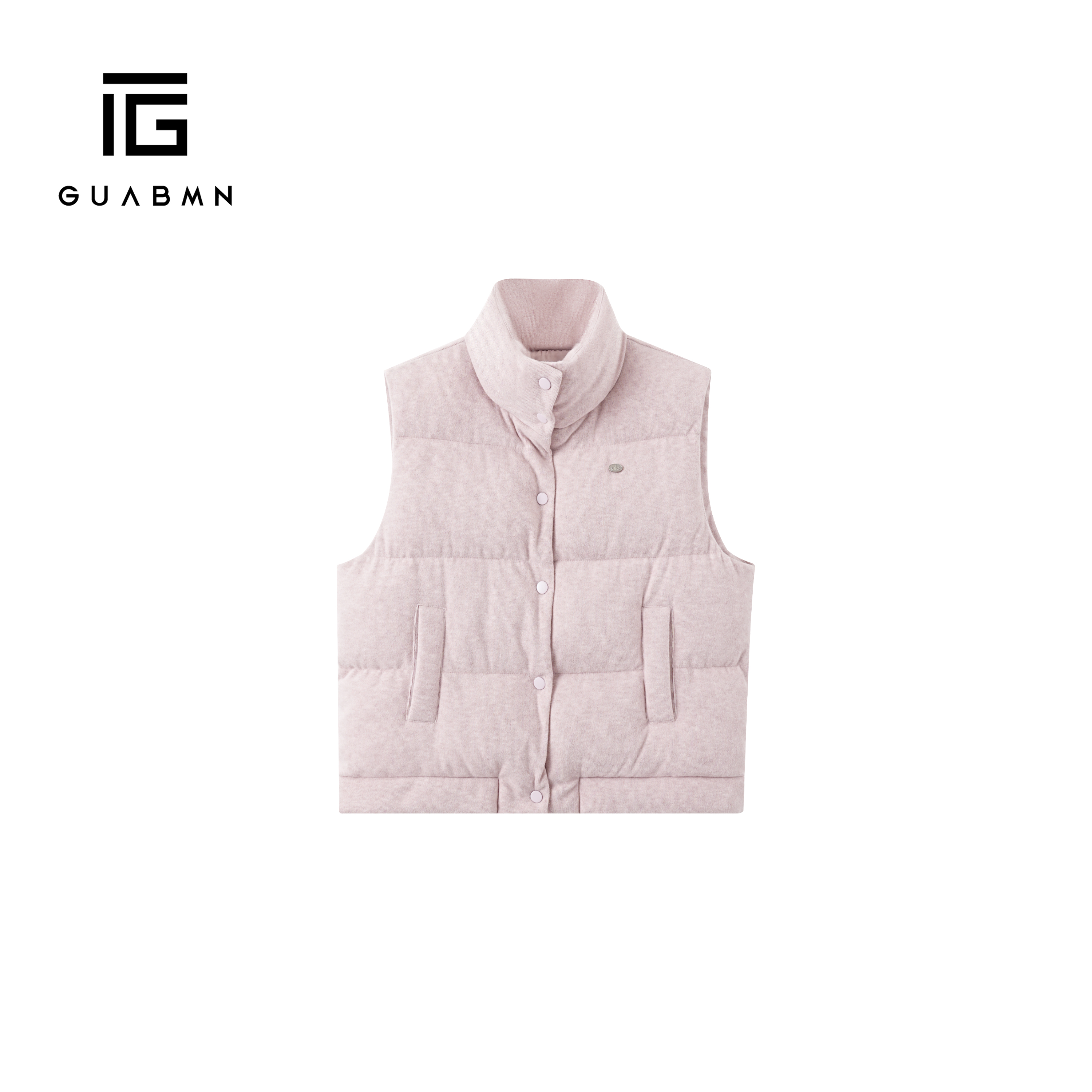 GUABMN2025冬季新款高领时尚百搭立领宽松休闲马甲棉服5998