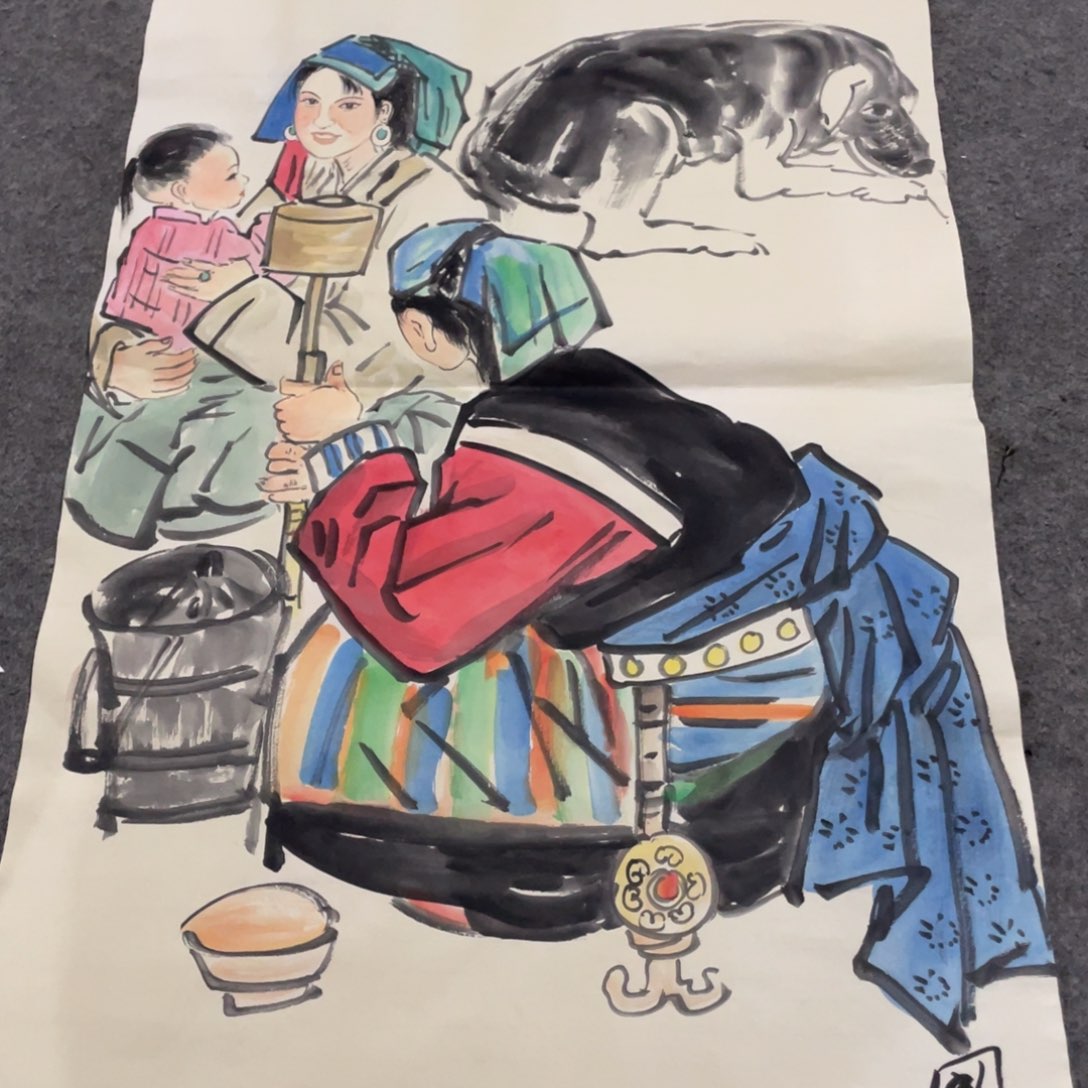 年画等作品手绘作品的制作