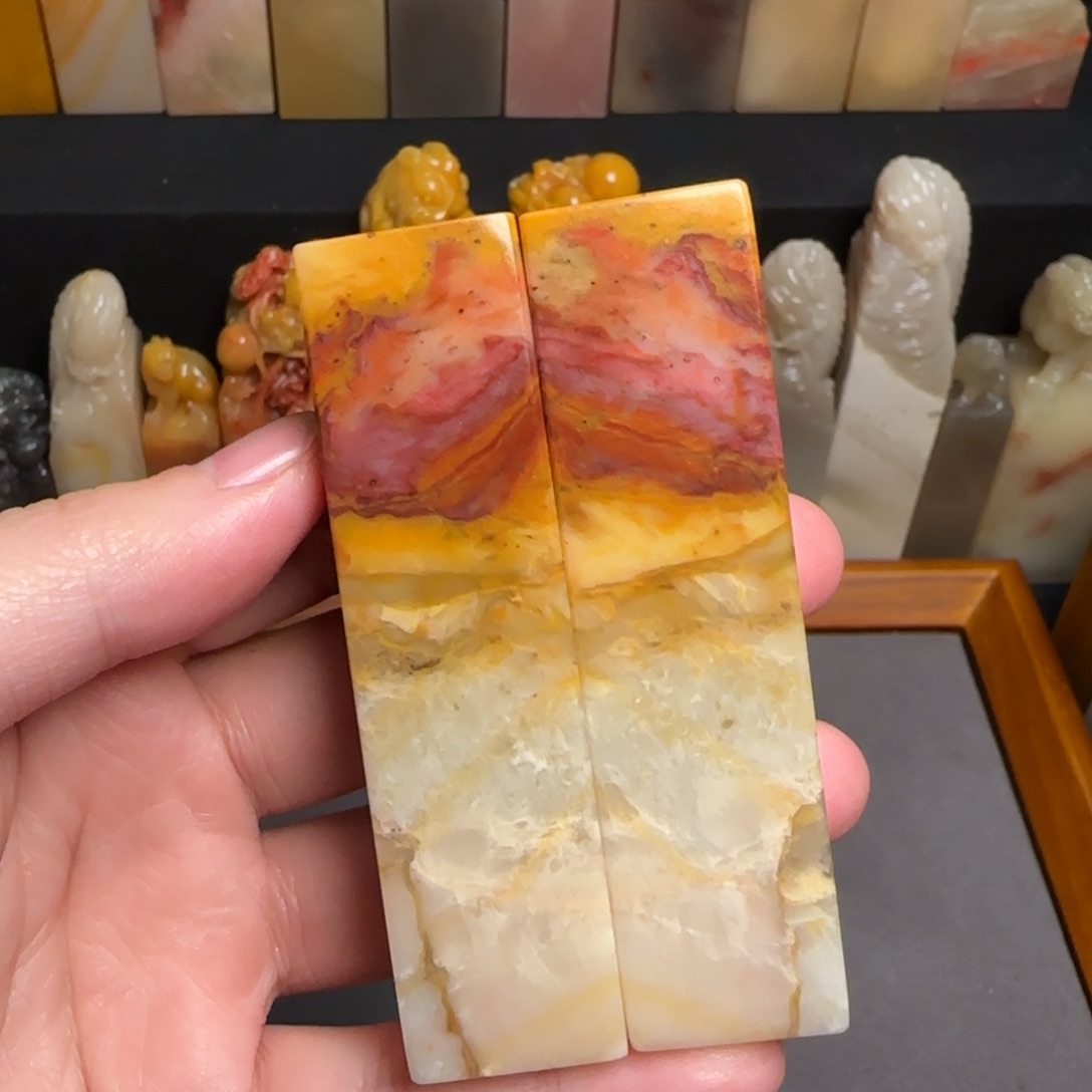 巴林石印石红花冻