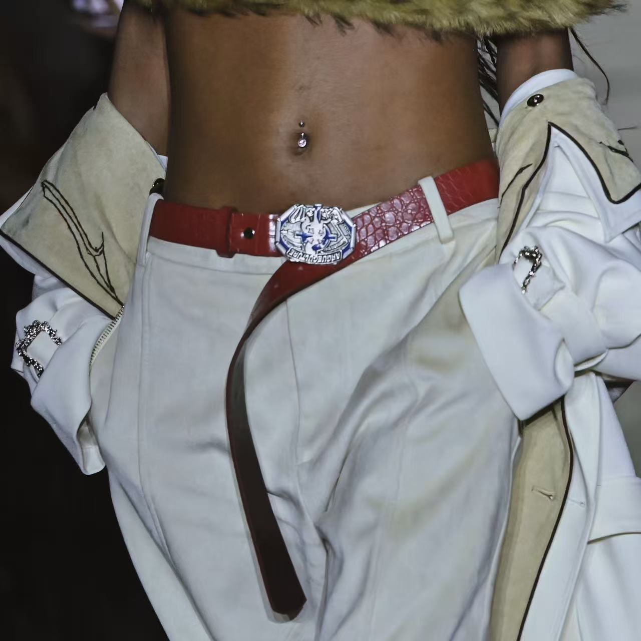 [26秀场]ArguECulturE贵气复古真皮腰带高级设计感个性腰封皮带男