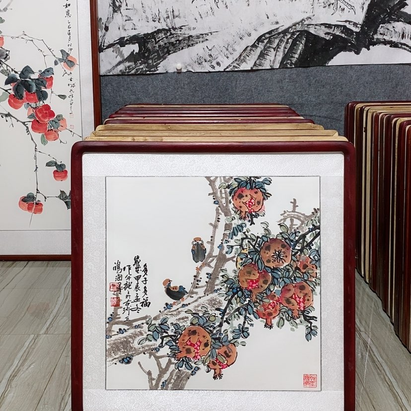 【闪购商品】国画书画作品带框65×65厘米