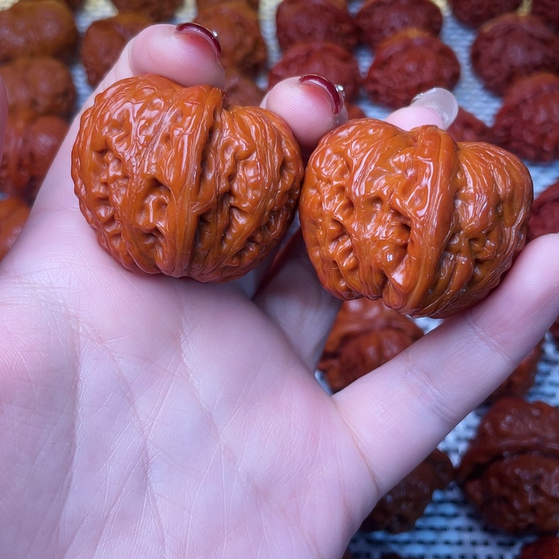 桃核吊坠夜*夜文玩核桃 手把件 元宝 41