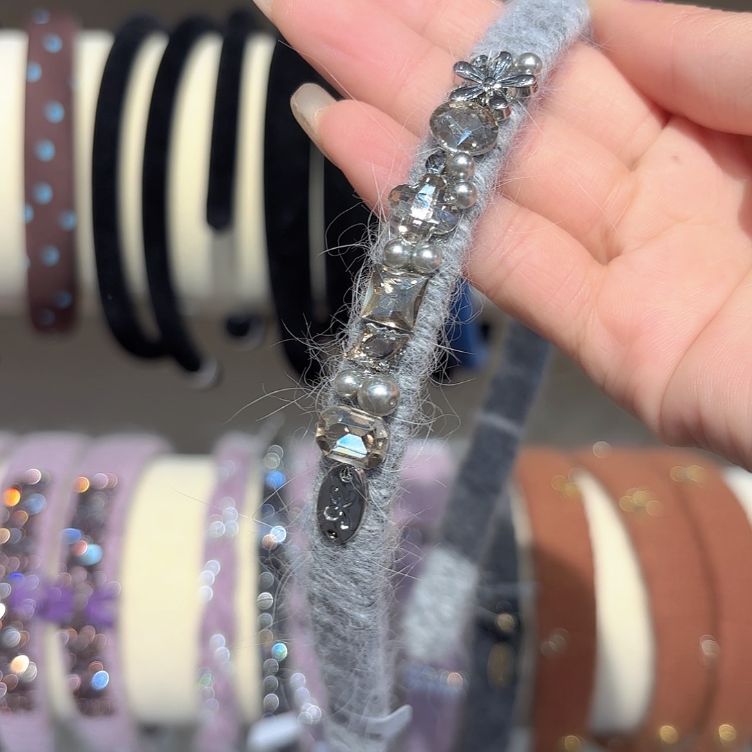 皮质铁合金灰色发箍