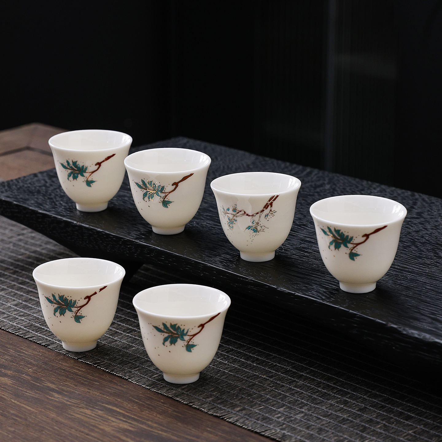 羊脂玉白瓷陶瓷品茗杯家用喝茶杯主人杯中式创意茶具铃铛杯泡茶杯