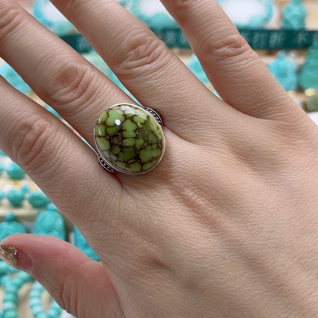 绿松石珠宝奇石银S925镶嵌