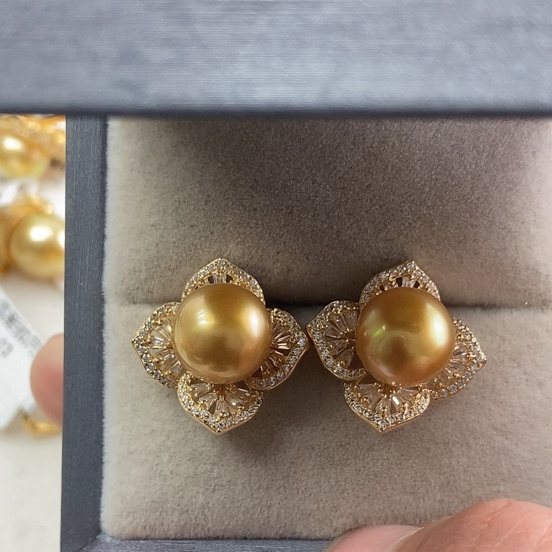 耳饰海水珍珠银S925镶嵌