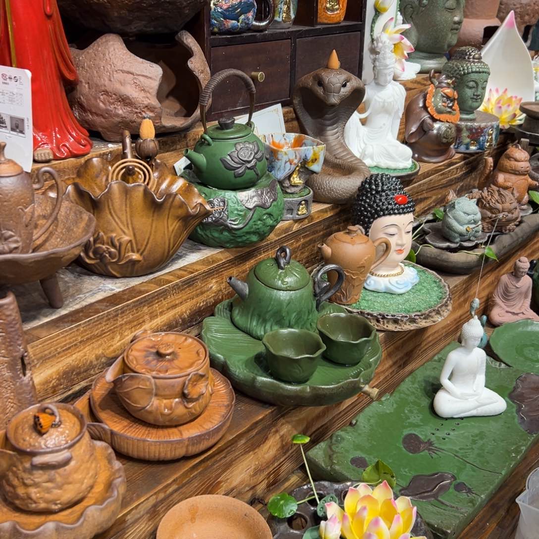 复古风格老陶泥系列茶盘茶具摆件