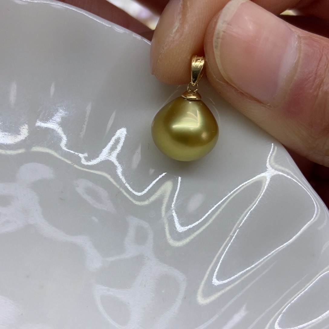 海水珍珠吊坠(不含链)18K金镶嵌王****a