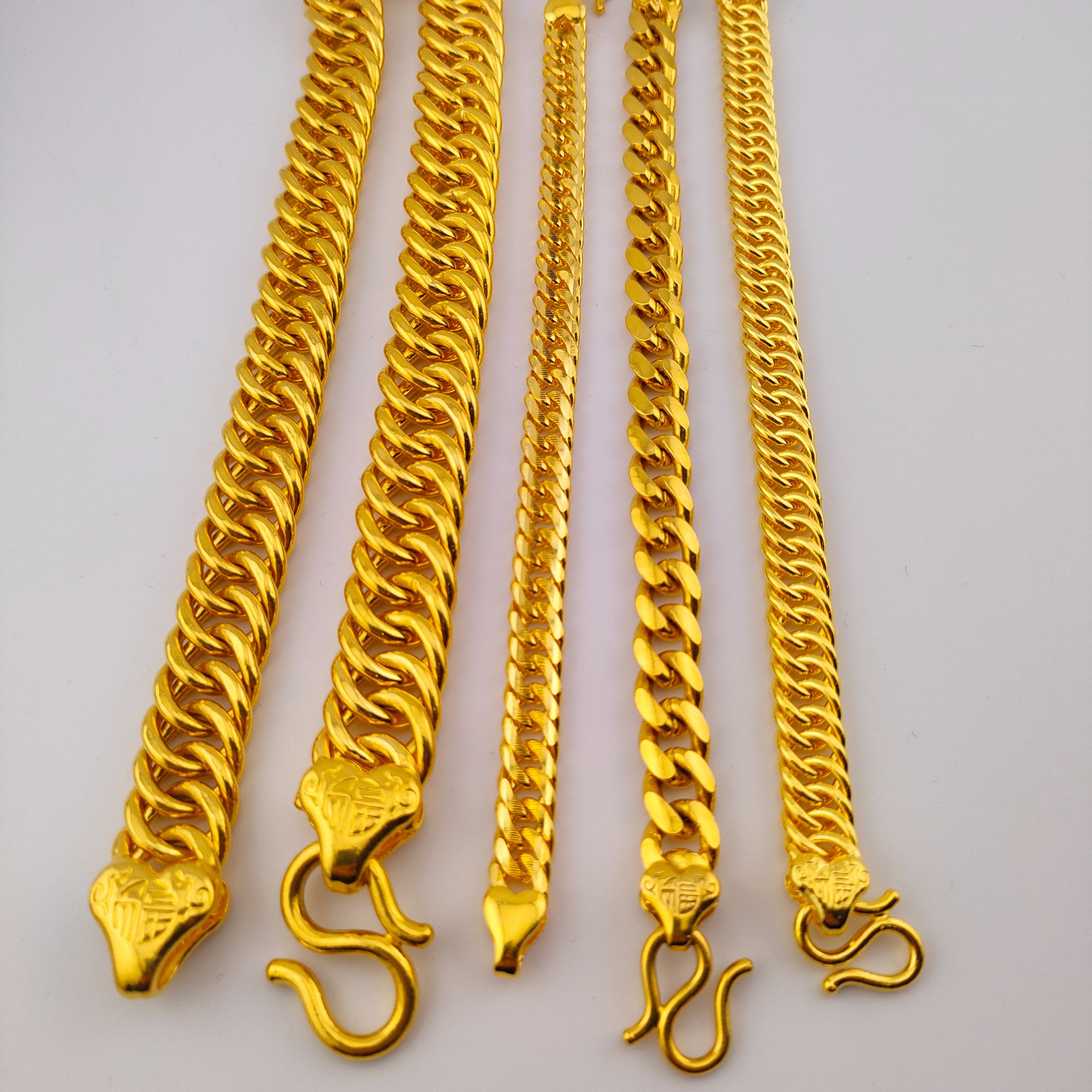 足银手链 老板手链 男款女款时尚扁平光面潮男个性