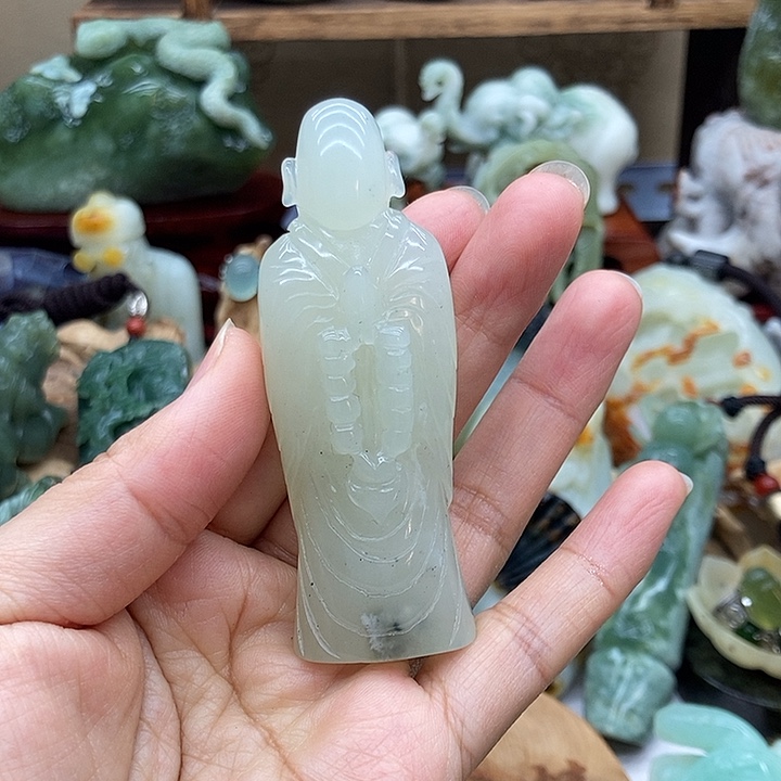 岫玉手把件未镶嵌