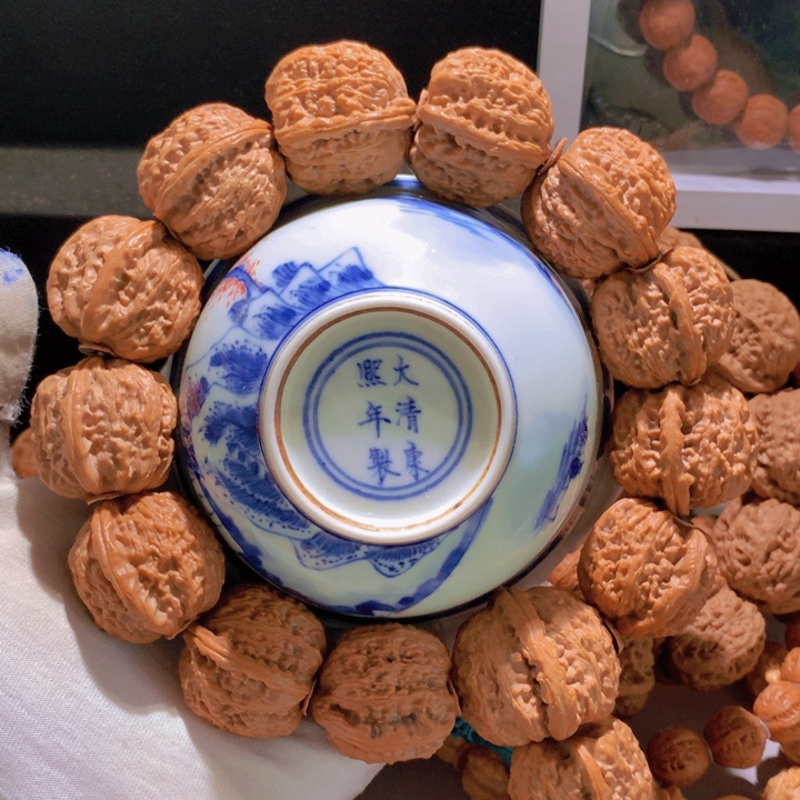 一***。手串文玩核桃白狮子