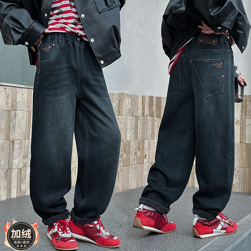 童装穿搭 | 冬季新款潮流复古宽松休闲韩版中大童老爹裤牛仔裤