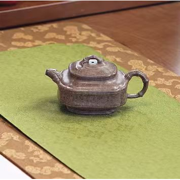 景壶祥 紫砂壶 四方竹鼓柴烧 200cc左右