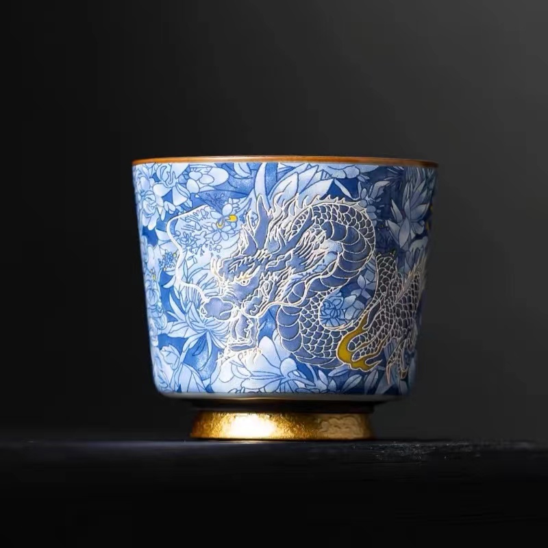 （任仟堂）掐丝珐琅彩龙马蹄杯201茶杯陶瓷