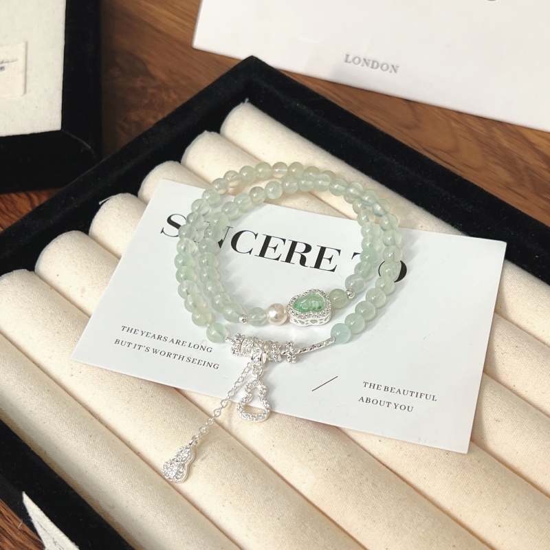 X702[ 雨季]双圈葡萄石手链高端轻奢手串多样性发一