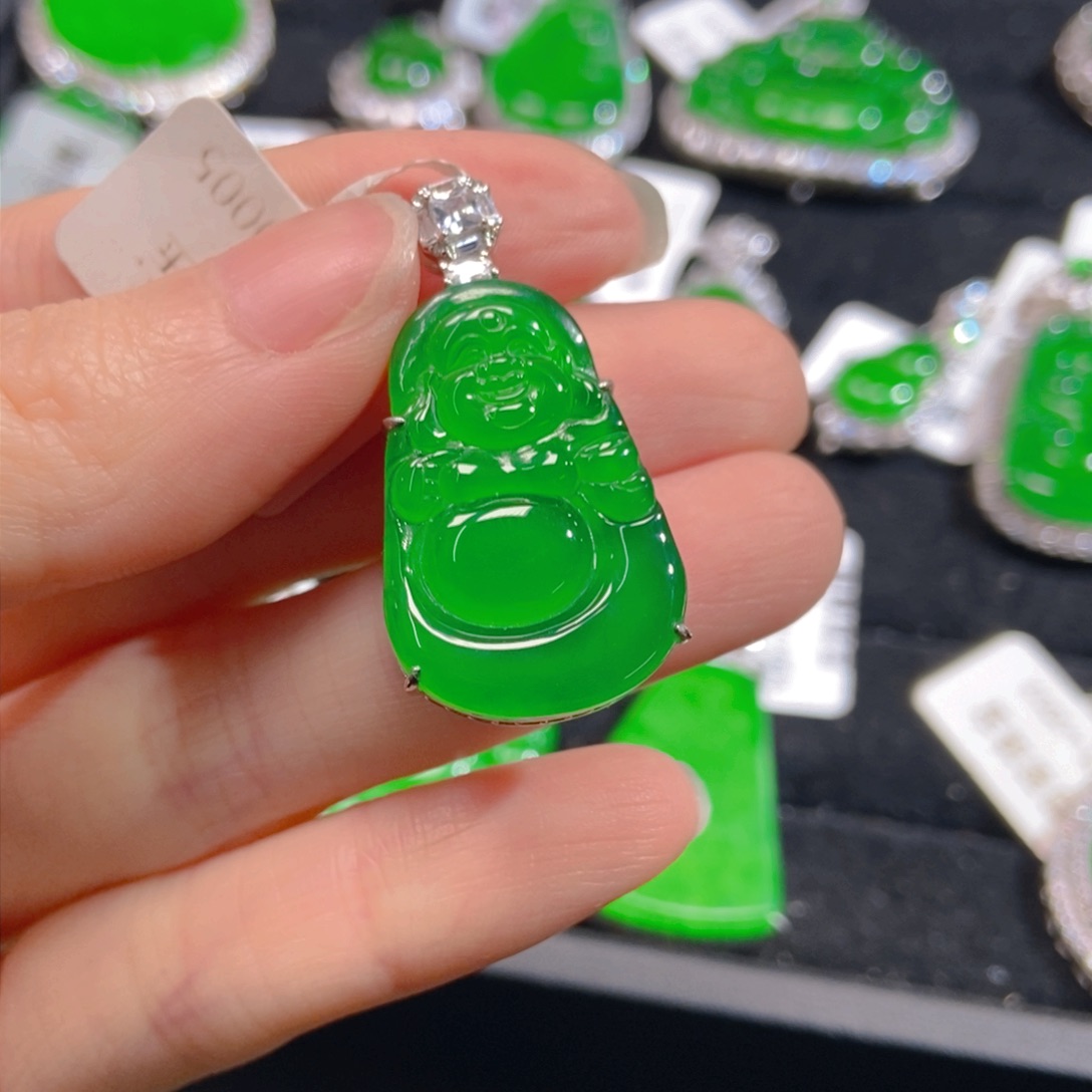 翡翠吊坠(不含链)银S925镶嵌