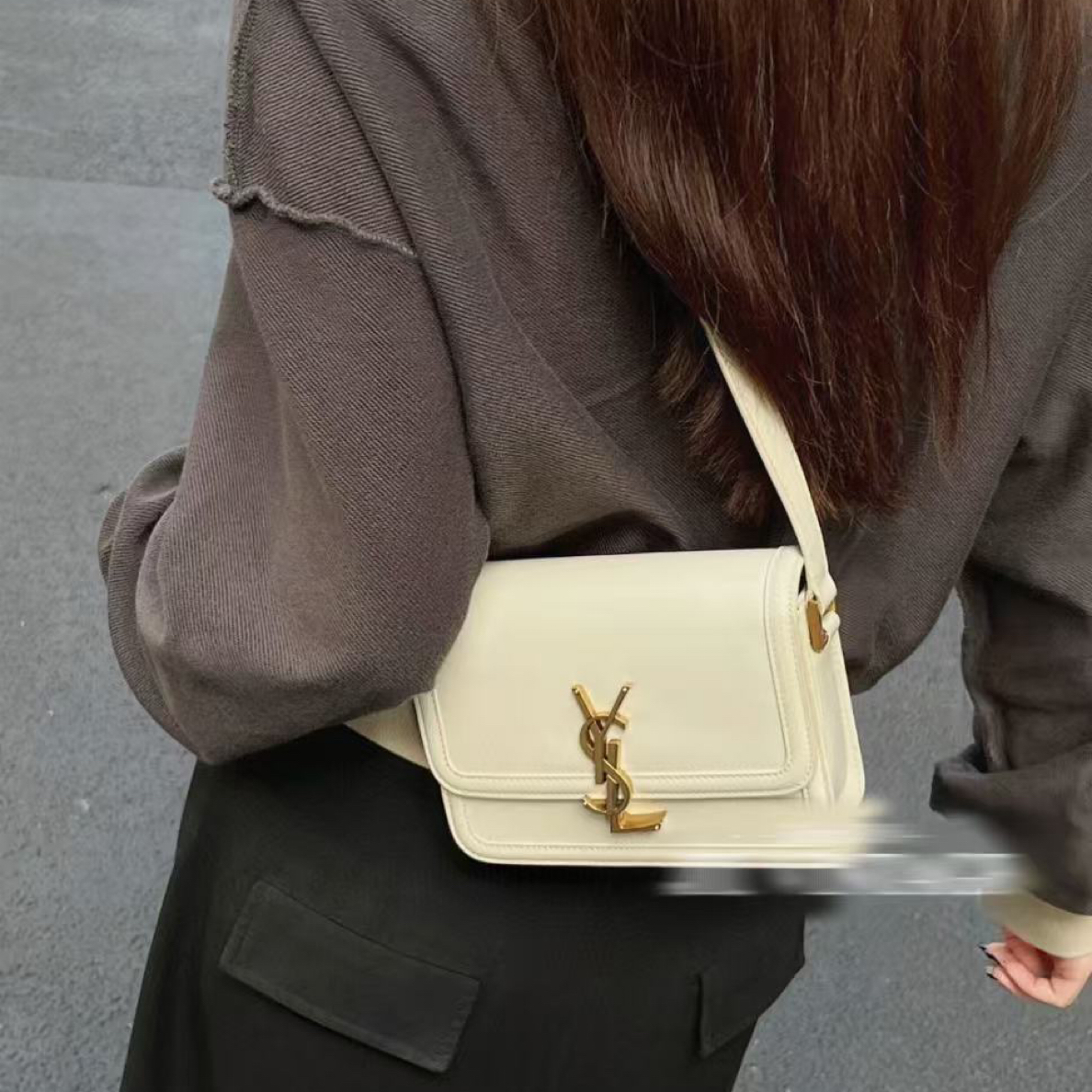 95新 YSL/圣罗兰 多宝二奢/22172/豆腐斜挎包 21年