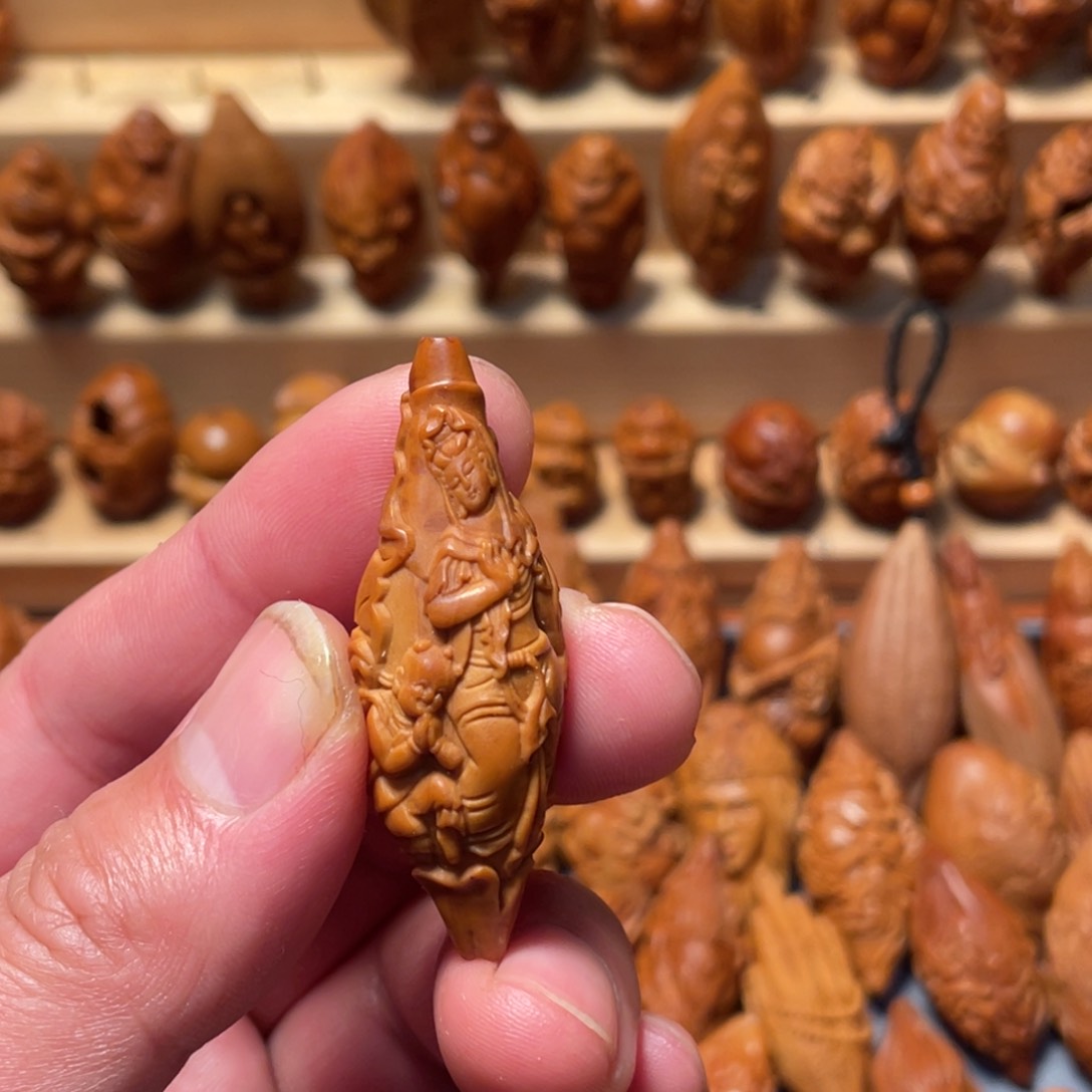 橄榄核手串/手链荷叶观音微花