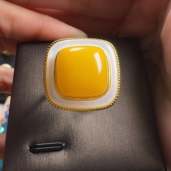 姚***摇蜜蜡银S925镶嵌戒指戒指