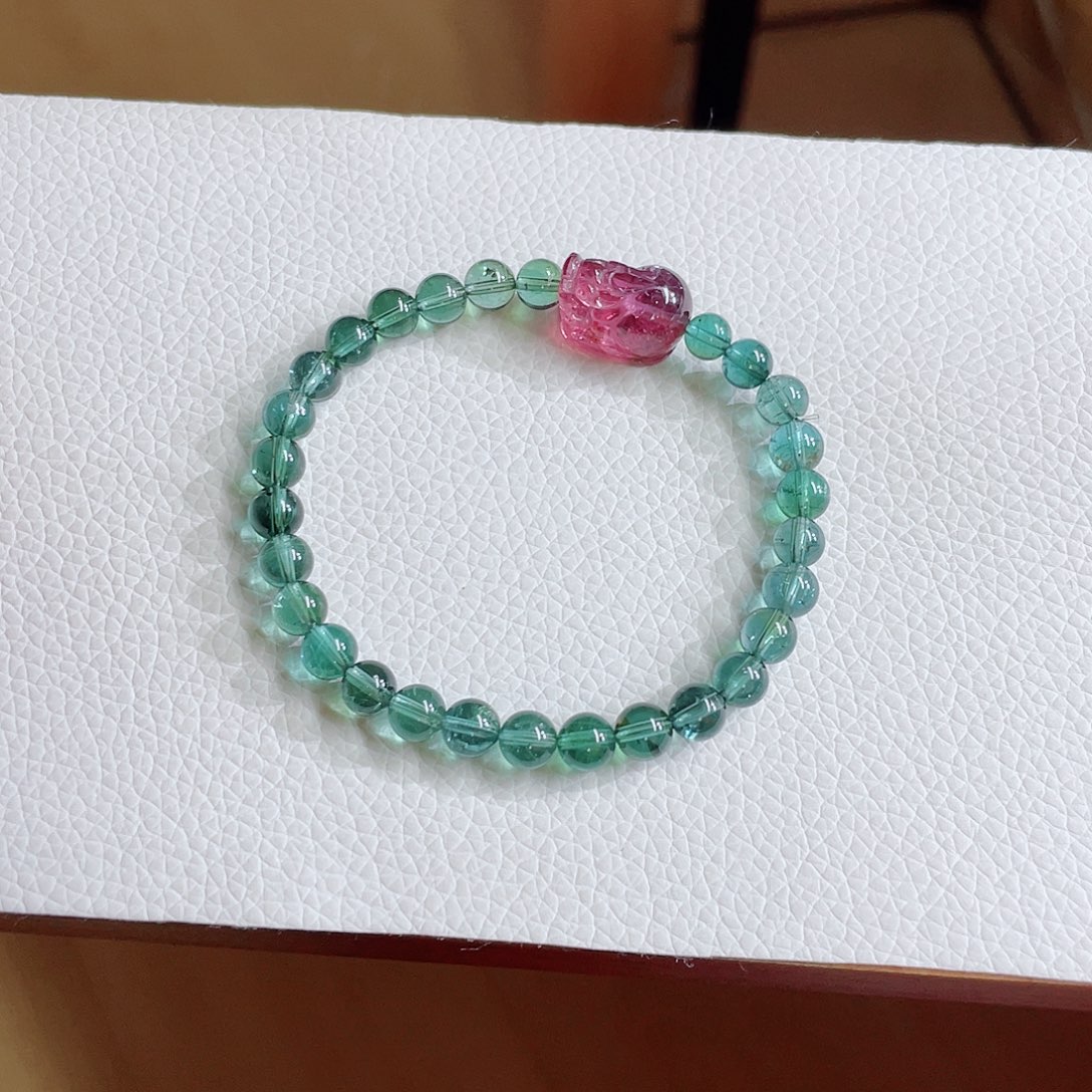 碧玺手链未镶嵌6.2mm左右