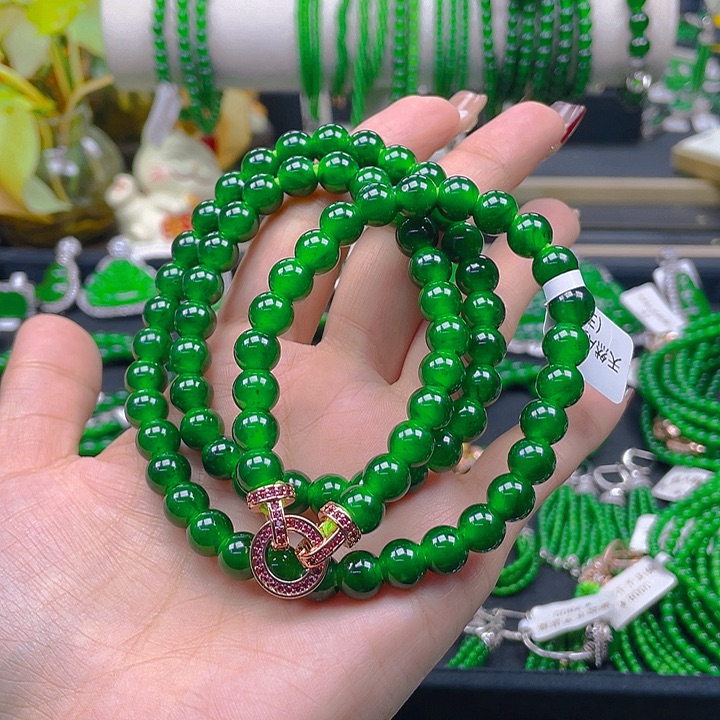 翡翠颈饰未镶嵌子****1圆珠项链8