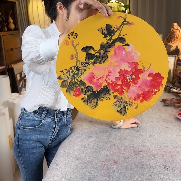 书法轩子瑜老师牡丹小品