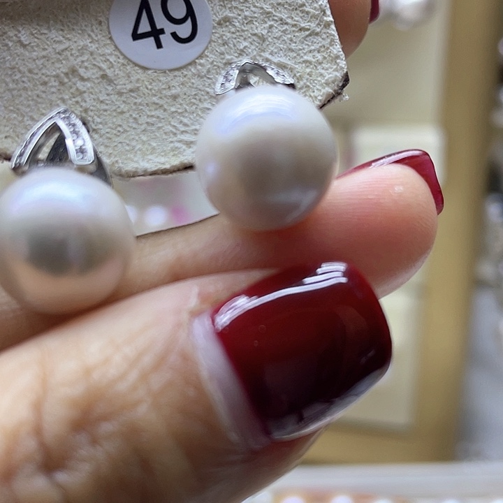 淡水珍珠耳饰银S925镶嵌