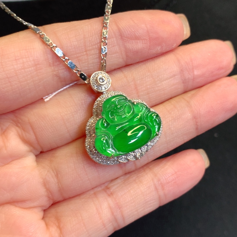 【闪购商品】翡翠18K金镶嵌吊坠(赠链)佛公