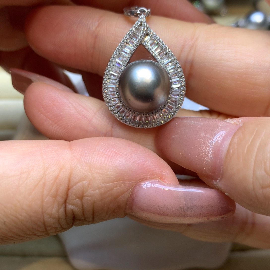 颈饰银S925镶嵌海水珍珠