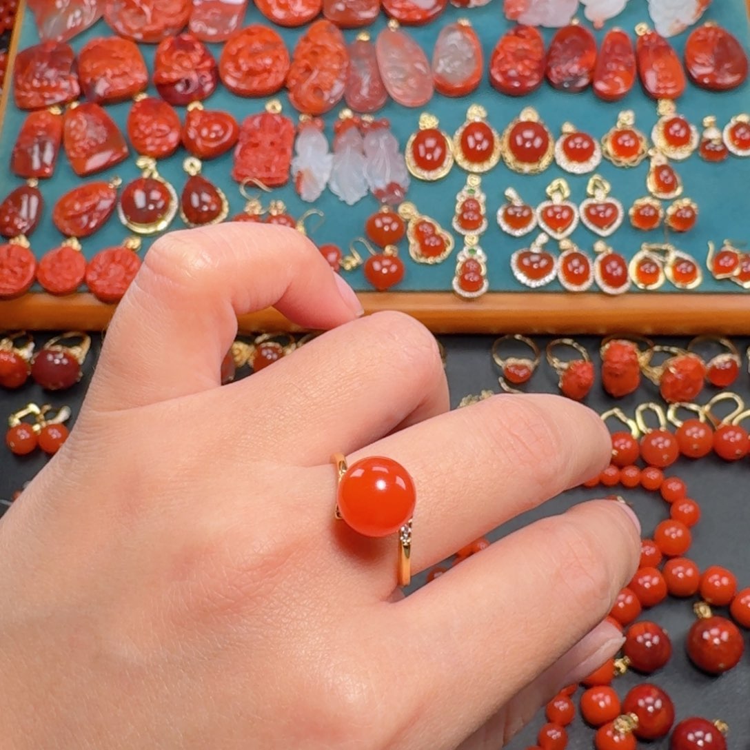 南红玛瑙南红保山银S925镶嵌