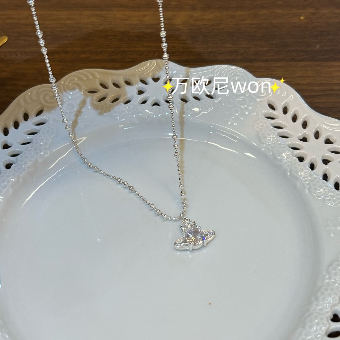 铜合金合成锆石项链 CHANGE x 爆闪土星项链轻奢小众气质 主X730