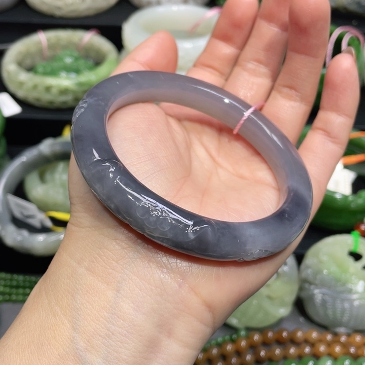 和田玉手镯59+圈口 编号25未镶嵌