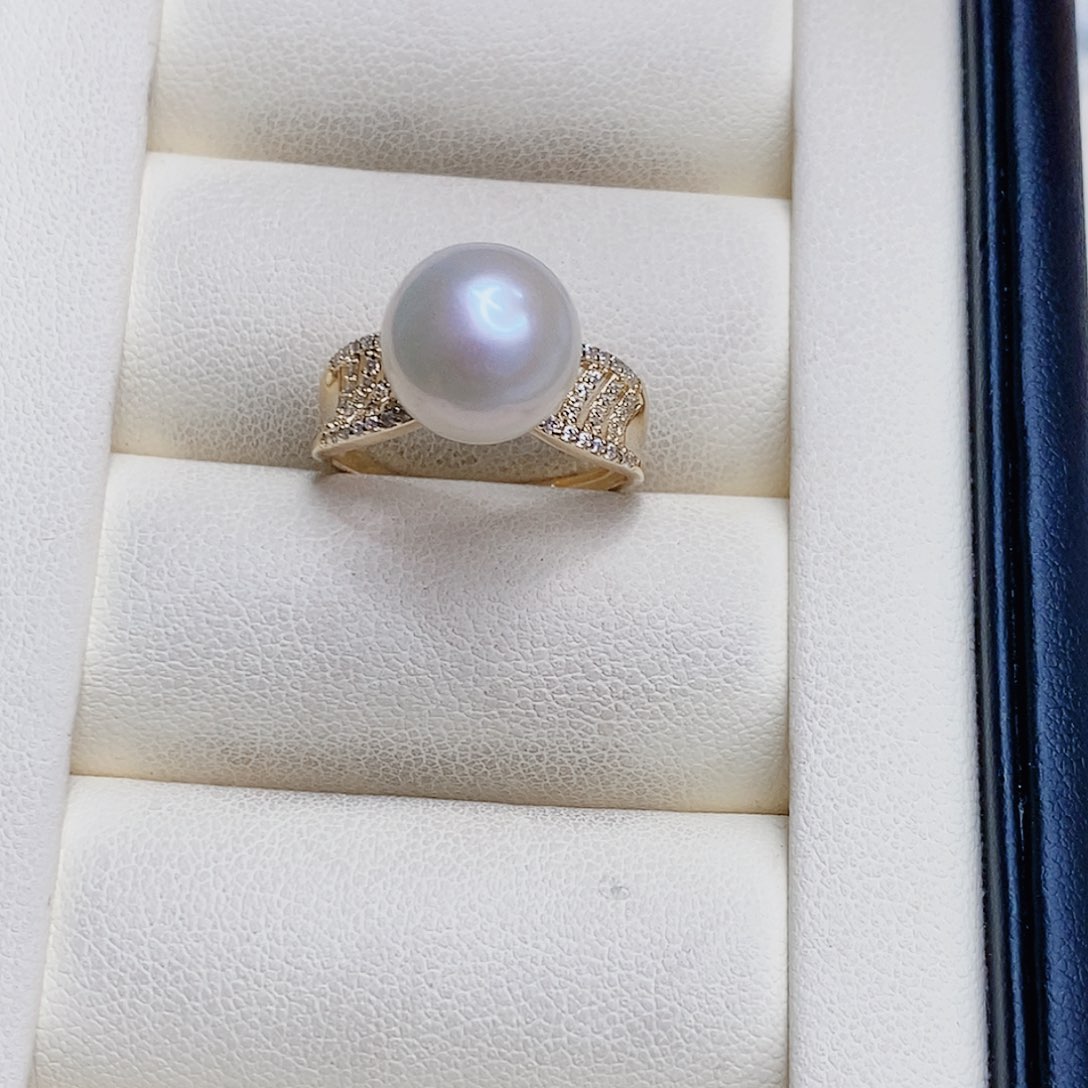 淡水珍珠戒指银S925镶嵌七****i