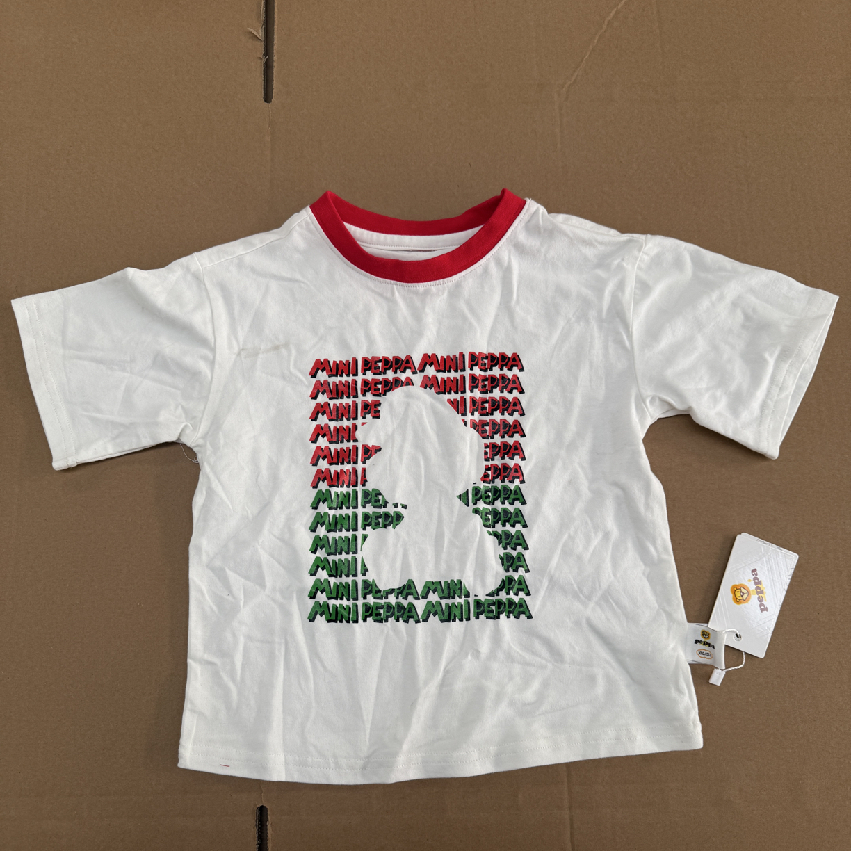 白色红领字母短袖857368