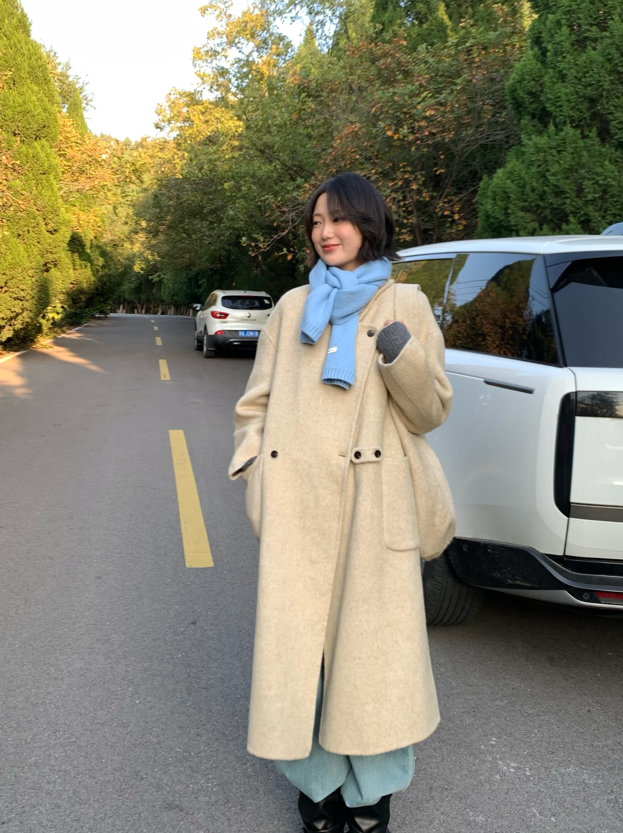 CozyFriday【日光絮语】双面羊毛大衣冬韩系慵懒风立领中长款大衣女