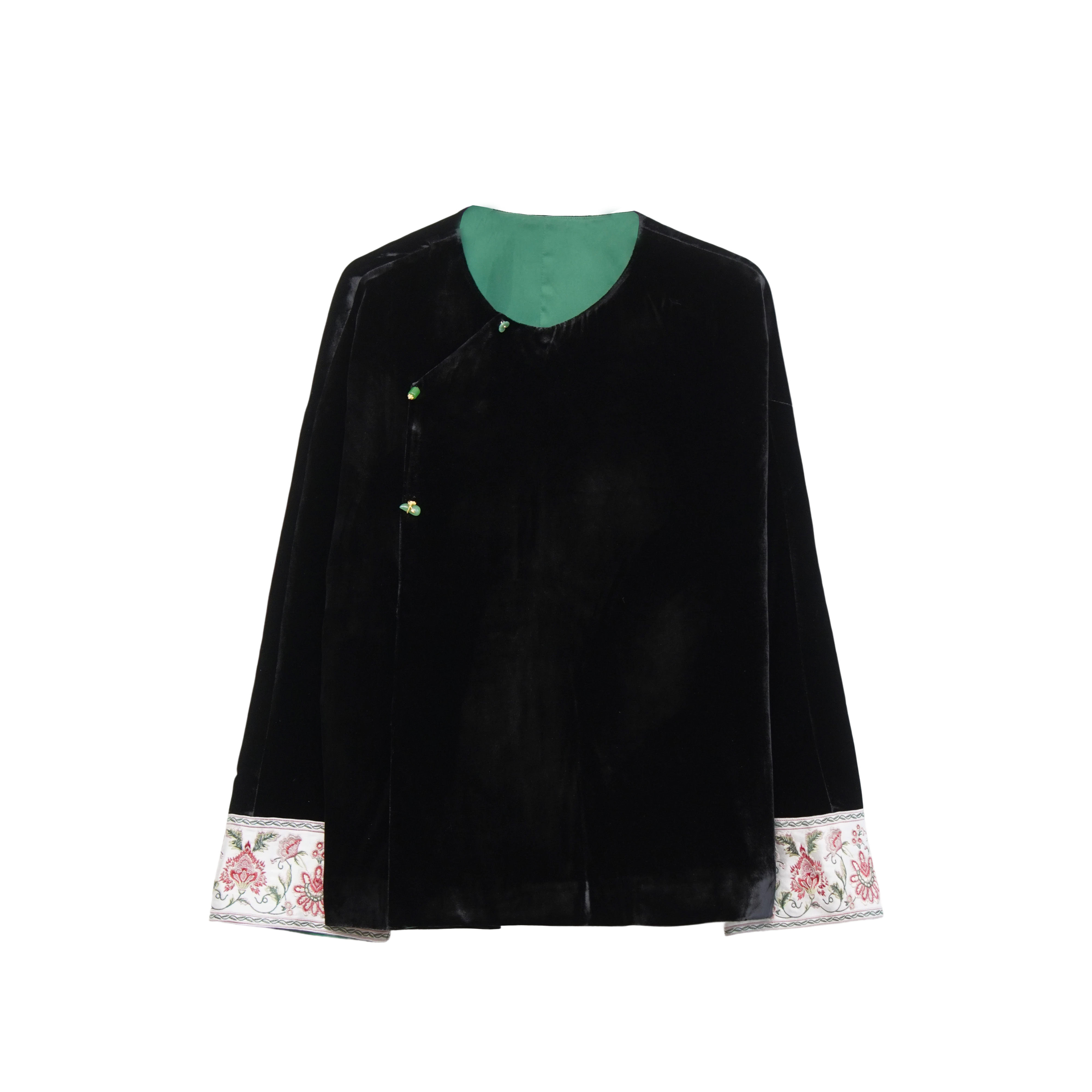 羽墨 新款国风真丝丝绒时尚百搭休闲上衣 ZRF0715