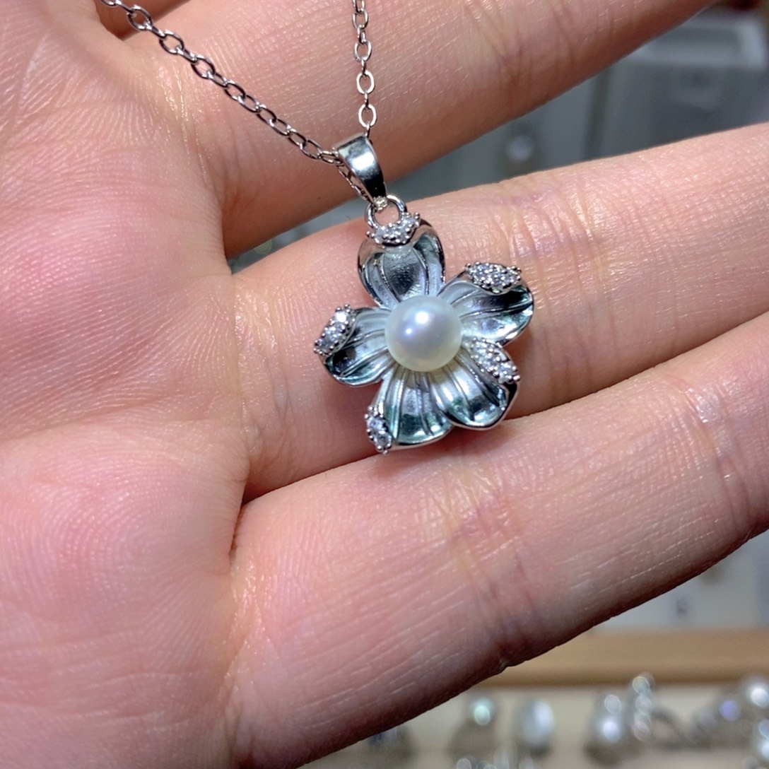 淡水珍珠耳饰银S925镶嵌