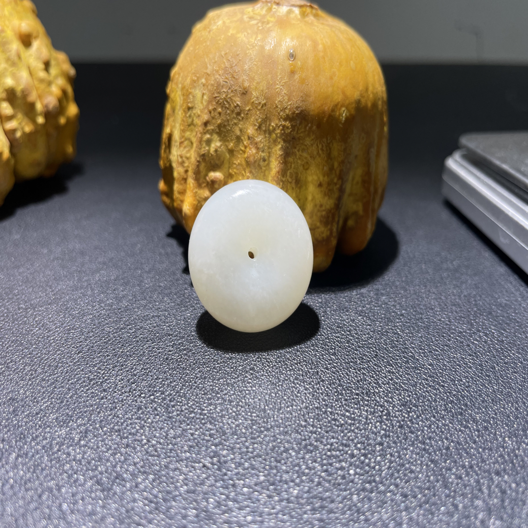 和田玉精品平安扣面包扣素面挂件