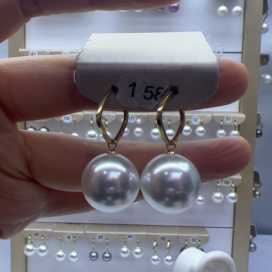 淡水珍珠耳饰18K金镶嵌