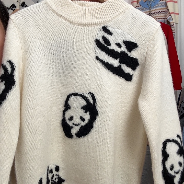 米色熊猫双股130尺码送羊毛刷