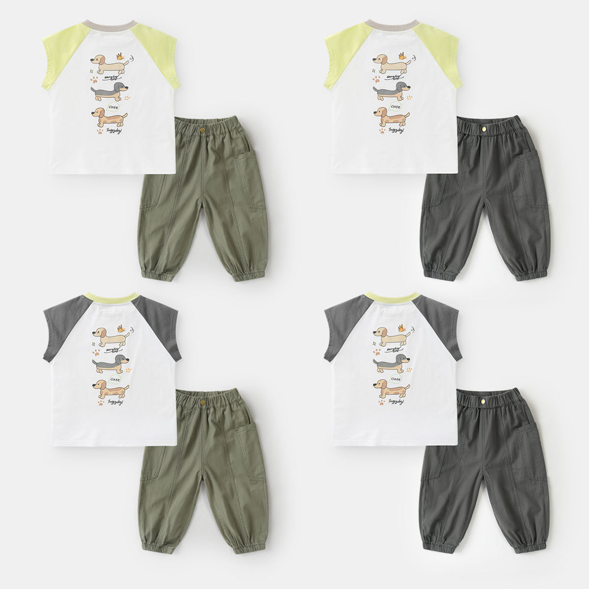 【背心防蚊裤纯棉套装】男童卡通背心夏防蚊裤洋气套装童装夏UZ995