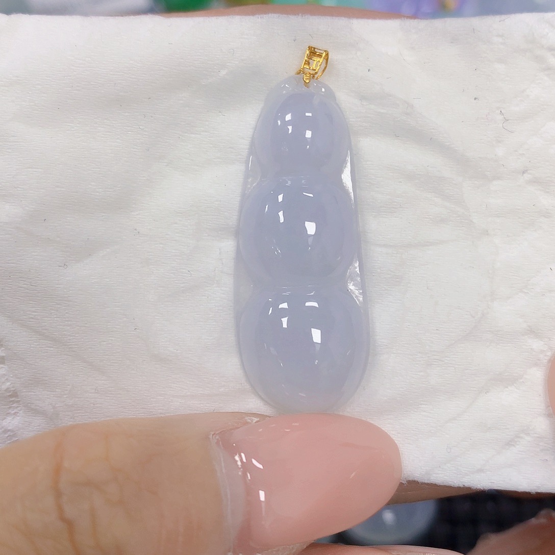 翡翠18K金镶嵌颈饰天然翡翠a货 百元以上9米证书费自理