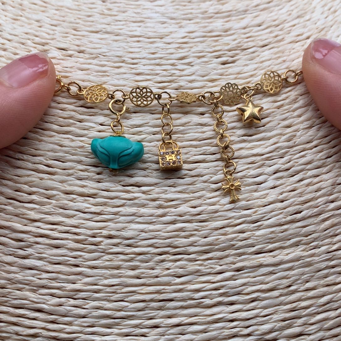 绿松石18K金镶嵌绿松石